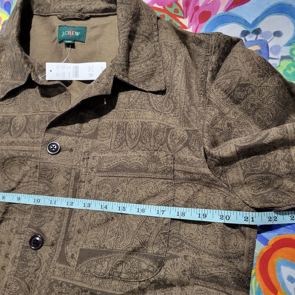 J Crew Cotton-linen blend chore jacket CH138 Size M Brown NWT - Picture 8 of 8